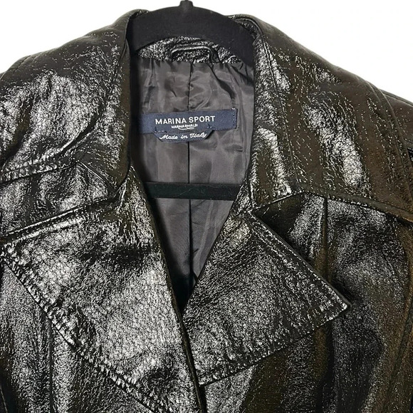 Y2K Marina Rinaldi  vtg coat,women M/L  PTP 21”. Lightweight,tag says leather - Picture 7 of 17